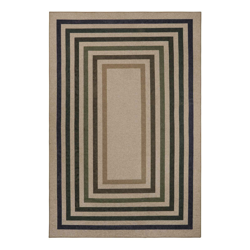 Tapis d'extérieur à motif géométrique lavable Govan, Rectangle 4pi x 6 pi