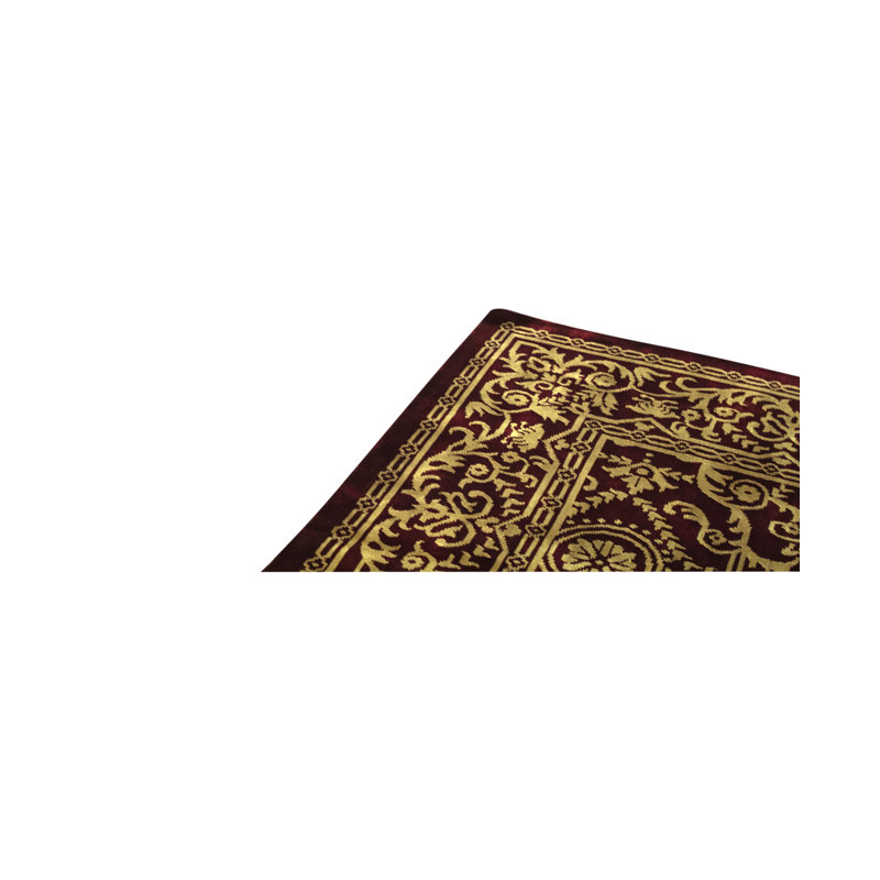 Hand-Knotted High-Quality Red and Gold Area Rug