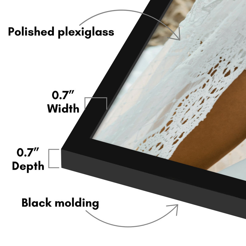 Americanflat Picture Frame - Thin Border Poster Frame with Plexiglass for Wall Display, Black, 30" x 40"