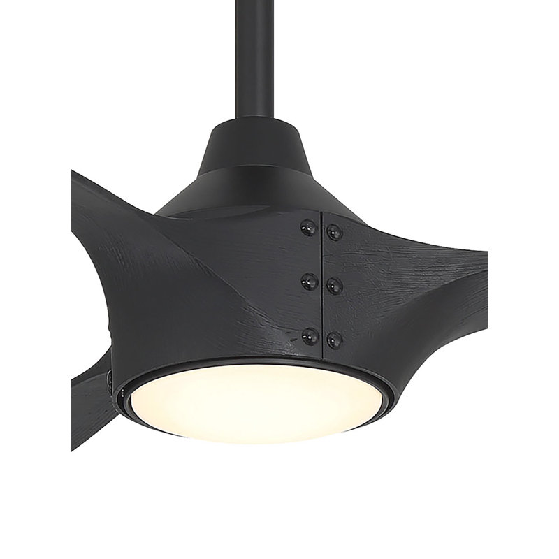 Ventilateur de plafond intelligent 65 po Pierce, Noir, Noir