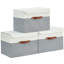 Foldable Lidded Storage Bin Collapsible Sturdy Cationic Fabric Storage Basket Cube Handles-280915227