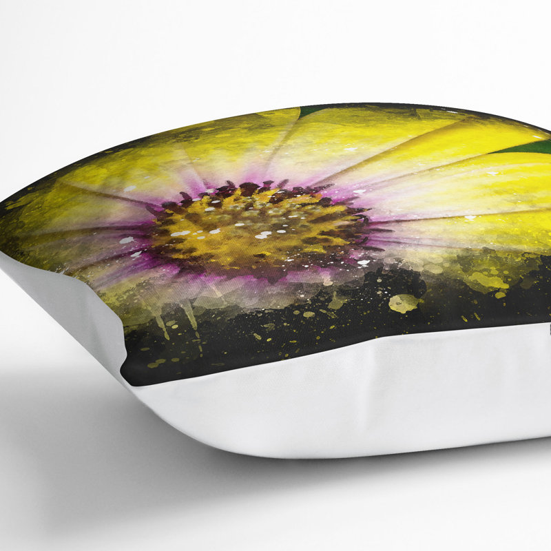 Gerbera Flower Cushion with Filling, 40cm H x 40cm W x 15cm D, White