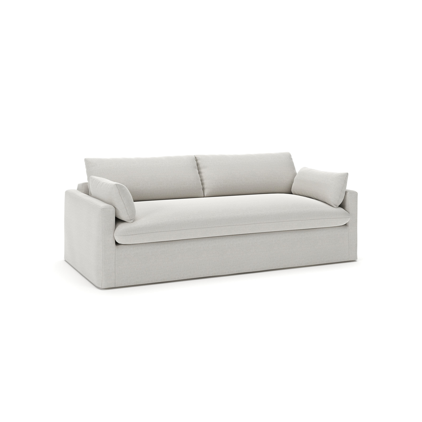 Luna 90'' Upholstered Sofa, Drusky Ivory Sustain® Basketweave