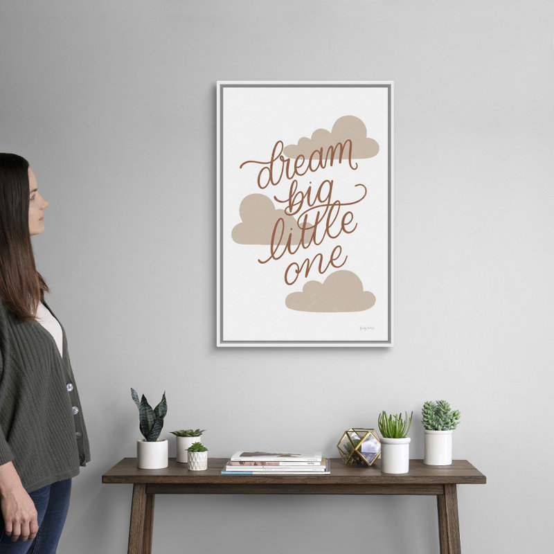 «Boho Nursery IV» par Becky Thorns, reproduction d'art textuel sur toile, Cadre flottant blanc, H 32 po x l 22 po x P 1,75 po
