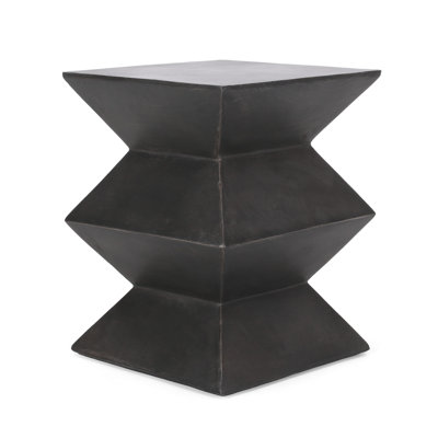 Geometric Lightweight Concrete Nightstand - Copper, Outdoor Use, 15.69"W X 15.69"D 19.41"H, And Convenient Chest Pattern, Copper Finish, 15.69"X15.69"
