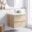 Meuble-lavabo suspendu de 61 cm (24 po) avec lavabo intégré en résine et carbonate de calcium, quincaillerie à fermeture amortie, découpes en forme de U, entièrement assemblé-1691130984-1691130985-1691130997