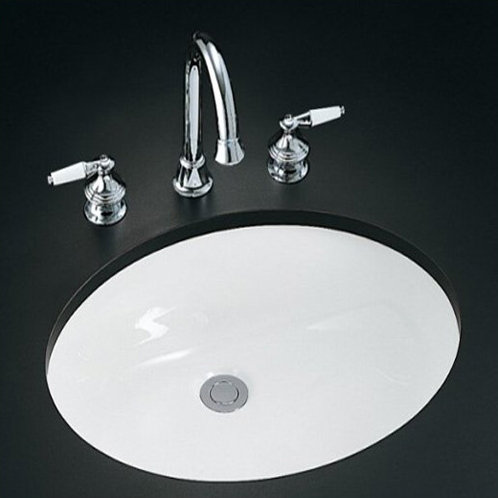 Caxton® Undermount Lavatory, 19" x 15", Biscuit, Non Glazed