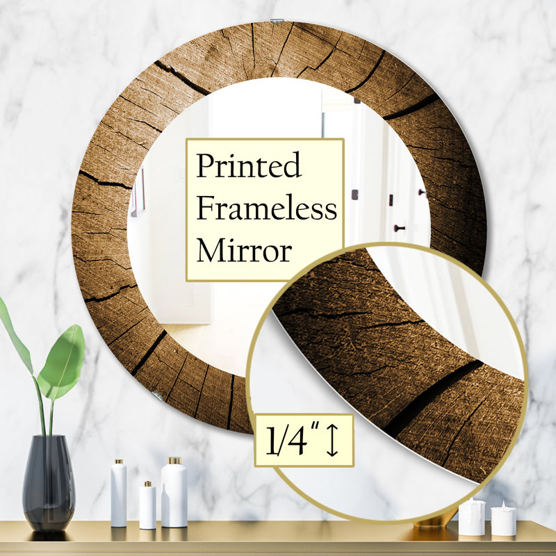 Mid-Century Modern Bathroom / Vanity Accent Mirror, 31.5" H x 31.5" W, Solid color