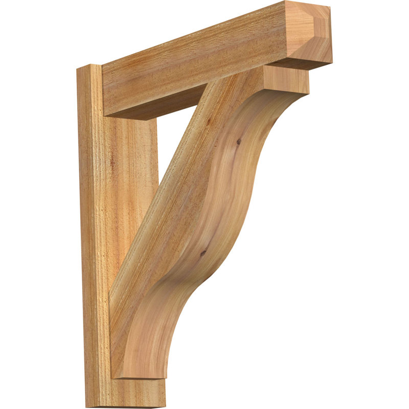Persienne en bois rustique Funston Craftsman, P 26 po x H 32 po, Cèdre rouge de l'Ouest de 6 po (sciage brut)