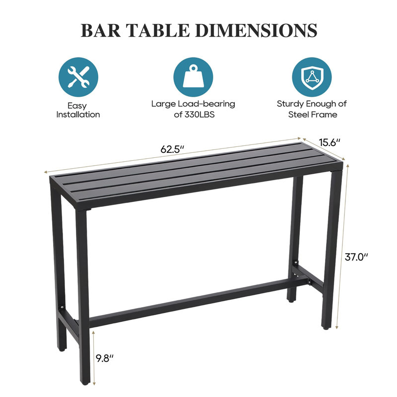 Outdoor Bar Table, Black