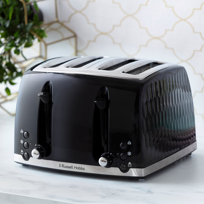 Russell Hobbs 4 Slice Honeycomb Toaster, Black