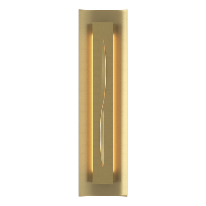 Gallery Dimmable Flush Mount Scone, Amber, Modern Brass, 7.1" W x 27.25" H x 3.1" D