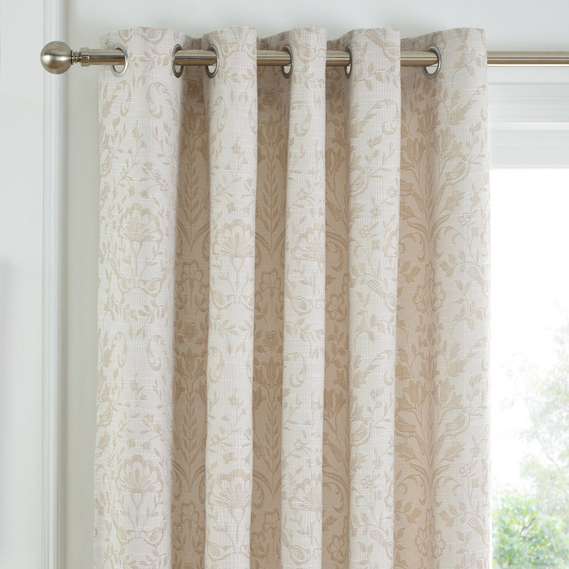 Lisburn Semi Sheer Curtain Pair, Width 168 x Drop 183 cm, Natural