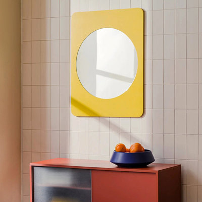 Miroir rectangulaire en similicuir