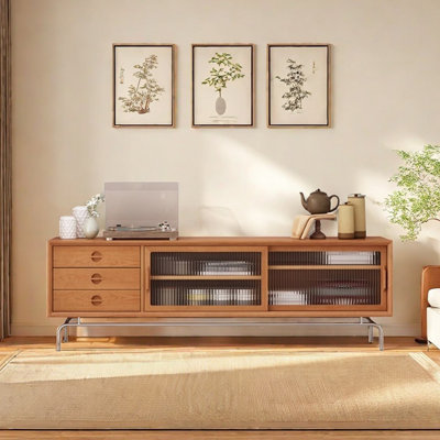 Meuble télé simple en bois massif
