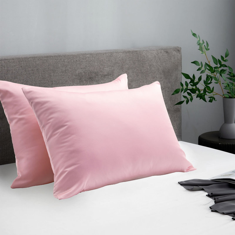 Ensemble de deux taies d'oreiller Silk Luxe, Taie d'oreiller pour lit simple, Fleur d'amandier