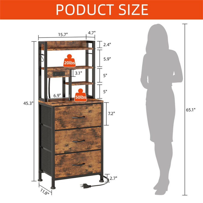 40cm W Metal Bedside Table