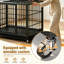 Cage pour chien avec roues verrouillables et loquet rotatif-948422077