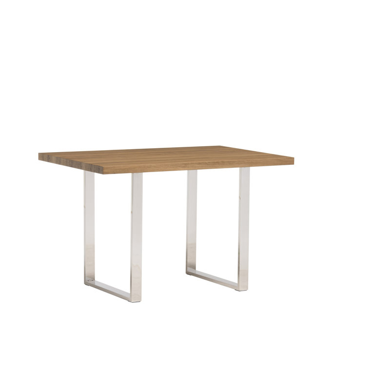 Kramer Metal Base Dining Table, 75cm H x 80cm W x 120cm L, Oak