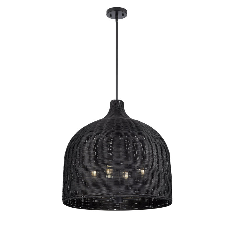 Dejanea 24.25" Wide 4-Light Pendant , Black, Black