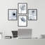 Gros plan duo de fleurs de magnolia bleu pastel - ensemble de 4 reproductions de cadres photo simples-97762588-97762587