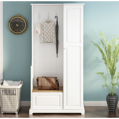 Hall Tree with FlipUp BenchMinimalist Hallway Shoe Cabinet with Adjustable Shelves