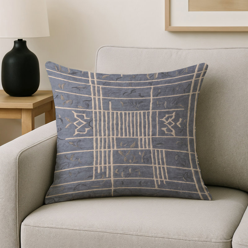 Coussin décoratif intérieur et extérieur Modern, Gris 4, Carré 16 po