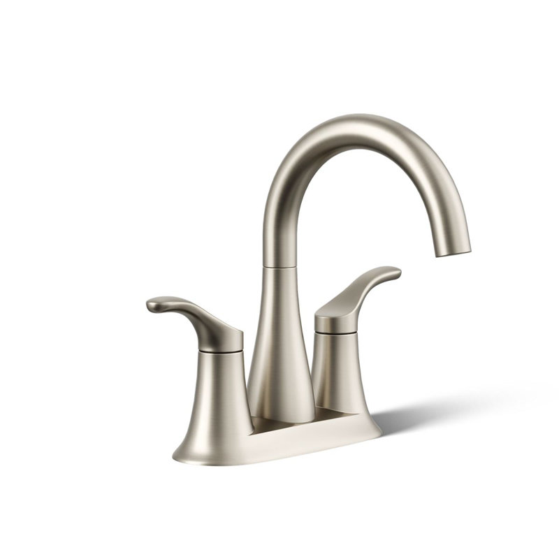 Simplice Centerset Bathroom Sink Faucet, Vibrant Brushed Nickel, 0.5  GPM