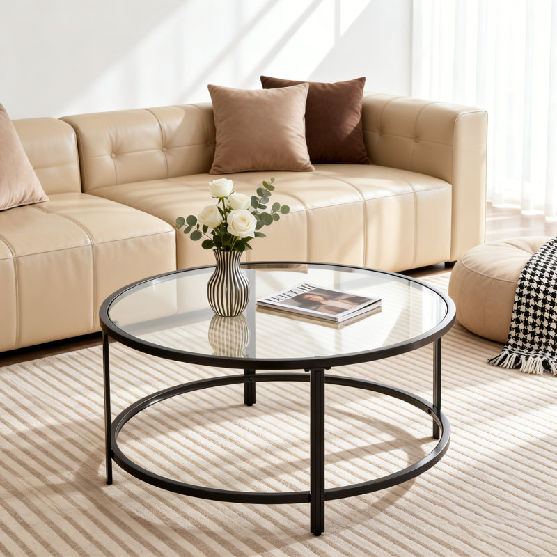 Table basse Doynton, Noir, 35.4, 1 niveau