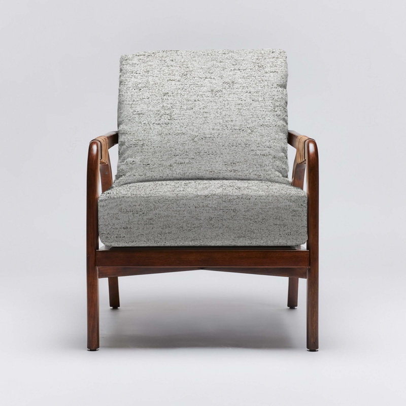 Delray Upholstered Armchair, Light Chestnut, Jade Chenille