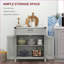 Buffet Buffet, gris campagne moderne avec tiroir, 2 portes de grange et amp; Tablette réglable | Panneau de particules