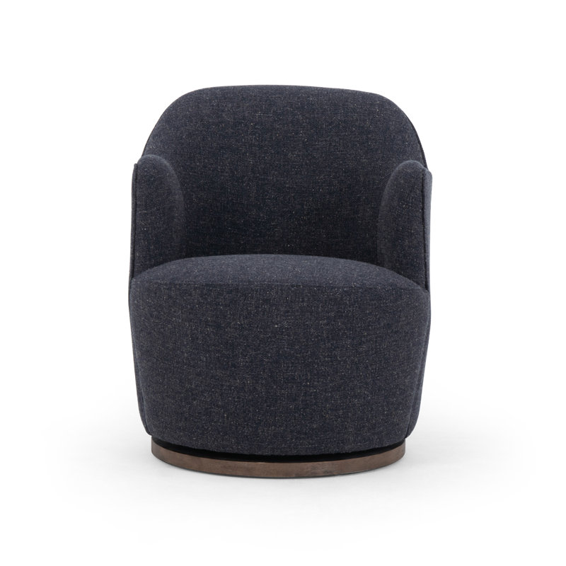 Aurora 26" Wide Swivel Armchair, Thames Slate Boucle