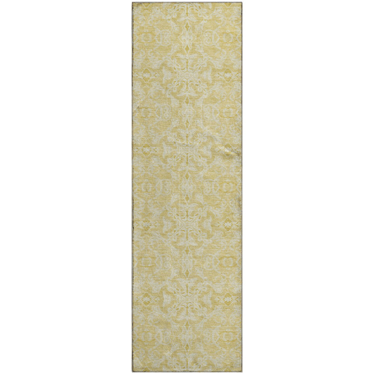 Premium Machine Washable Prisco Gold Rug