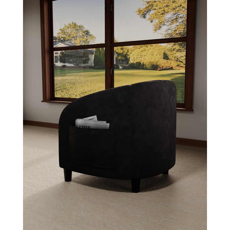 Fauteuil Sherpa Accry, Velours noir
