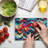 Ambesonne Chevron Tempered Glass Cutting Board Downward Parallel Lines Multicolor