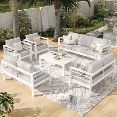Tashiya 9 - Person Patio Conversation Set with Cushions