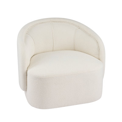 Living Amanda Cream Accent Chair Curved Boucle