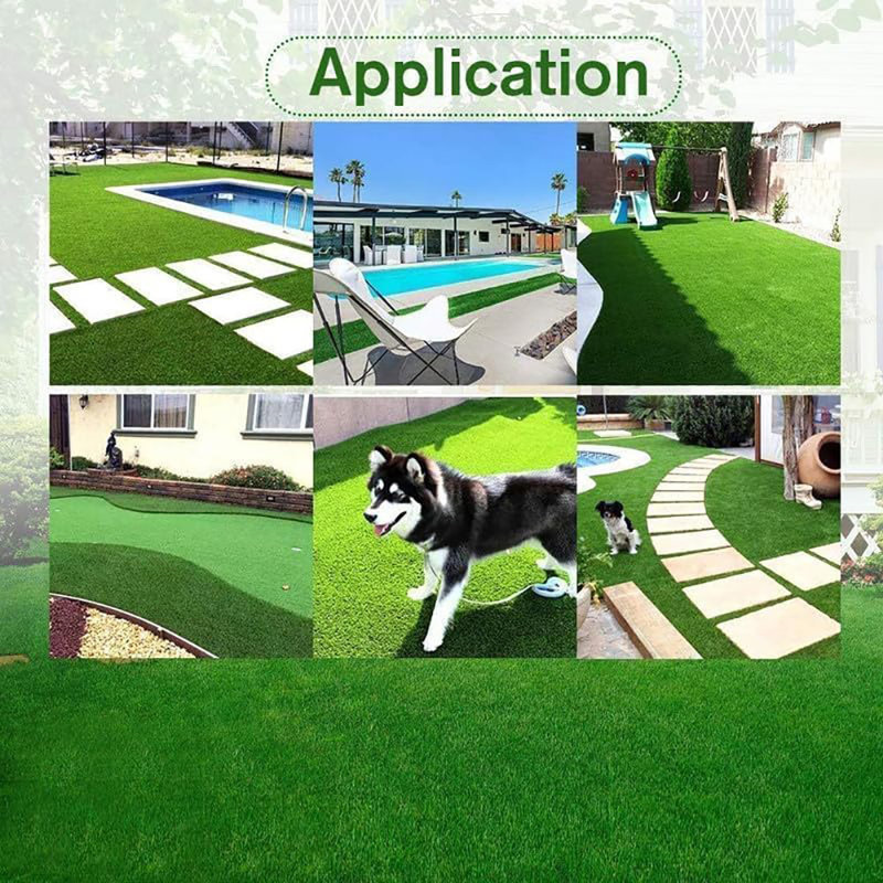 Artificial Grass Turf Roll 0.8in Pile Height Customized Sizes, 4FTx7FT