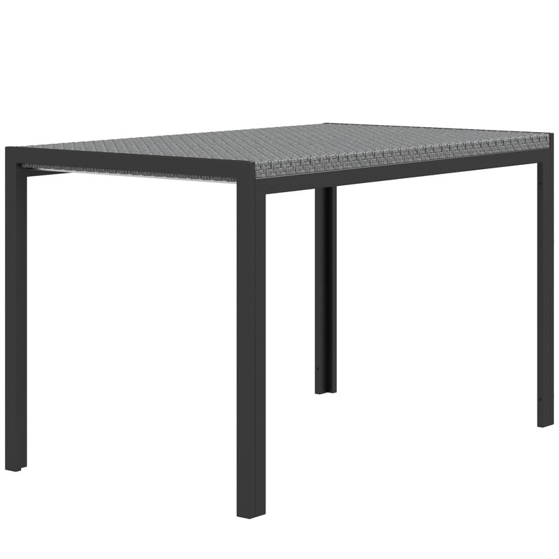 Raydell Rectangular Polyethylene (PE) Wicker Outdoor Dining Table