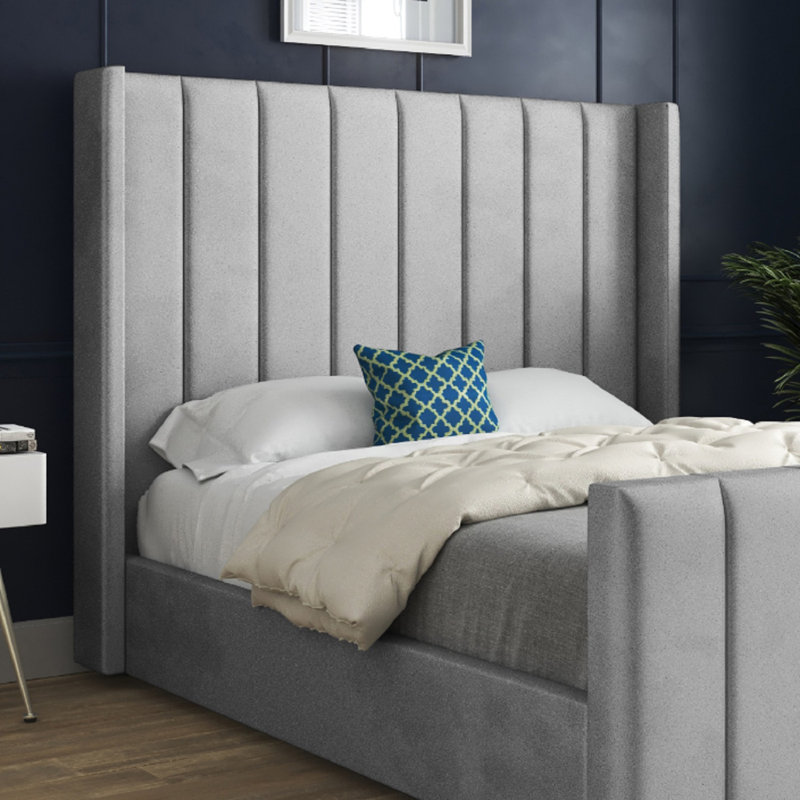 Anastasiea Upholstered Bed, Super King (6'), Grey
