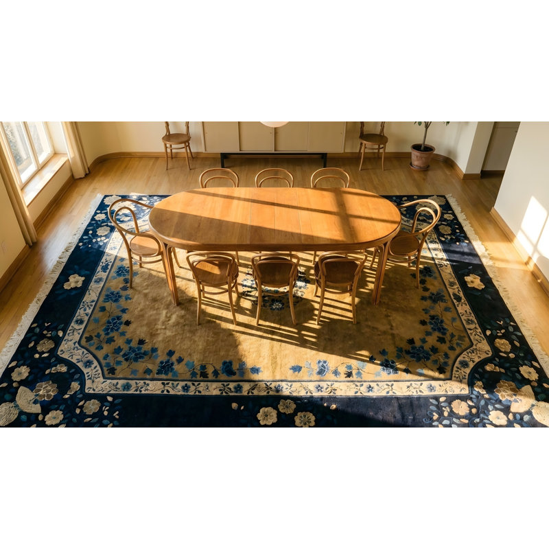 Antique Peking Large Room Size Wool Brown, Camel Rug