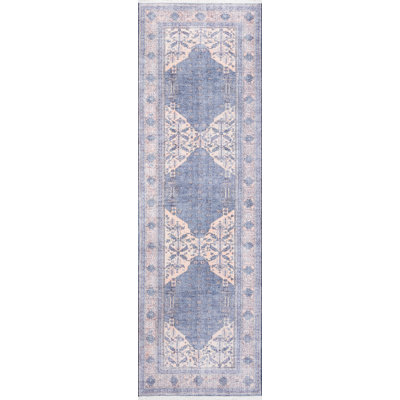 Tapis indigo / pêche
