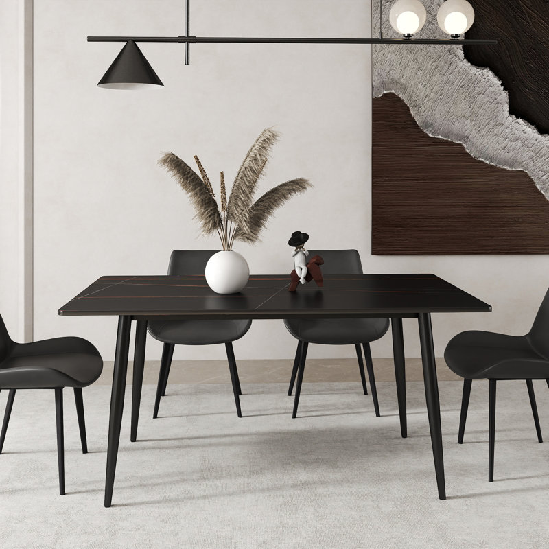 Grande table de salle à manger Juvan, Noir, H 29,21 po x L 31,49 po x l 55,11 po