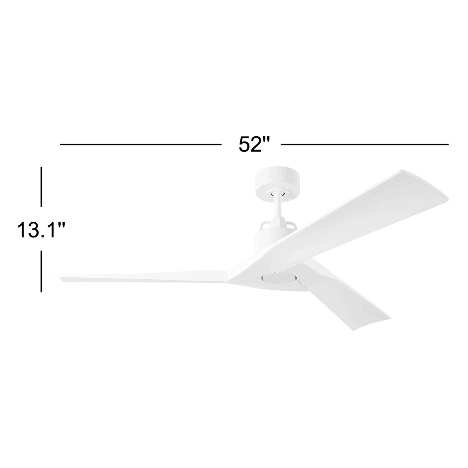 Gerda 52'' 3 Blade Ceiling Fan, Matte White, Matte White