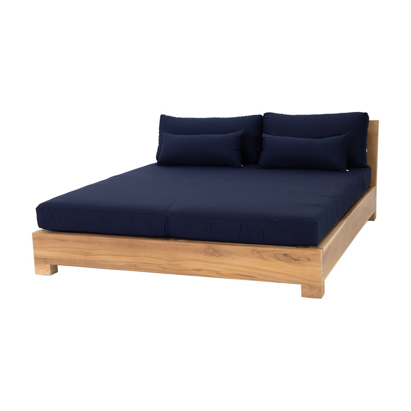 Monterey Teak Outdoor Daybed Lounger, Navy