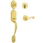 Arlington Handleset with Deadbolt and Lido Door Lever and Rosette