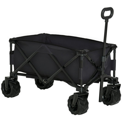Bryssia 205L Festival Trolley on Wheels Folding Telescopic Handle Black