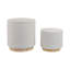 Sagebrook Home White Boucle Ottoman, Fluted Design, 2-Pieces