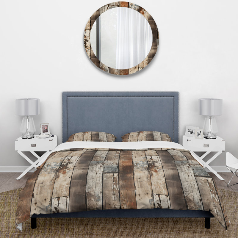 Ensemble de housse de couette Rustic Farmhouse, Housse de couette simple + 1 taie décorative stan