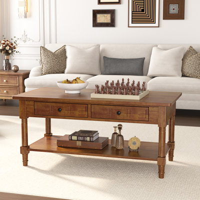 Table basse rectangulaire de style moderne du milieu du siècle, 100 % bois massif.